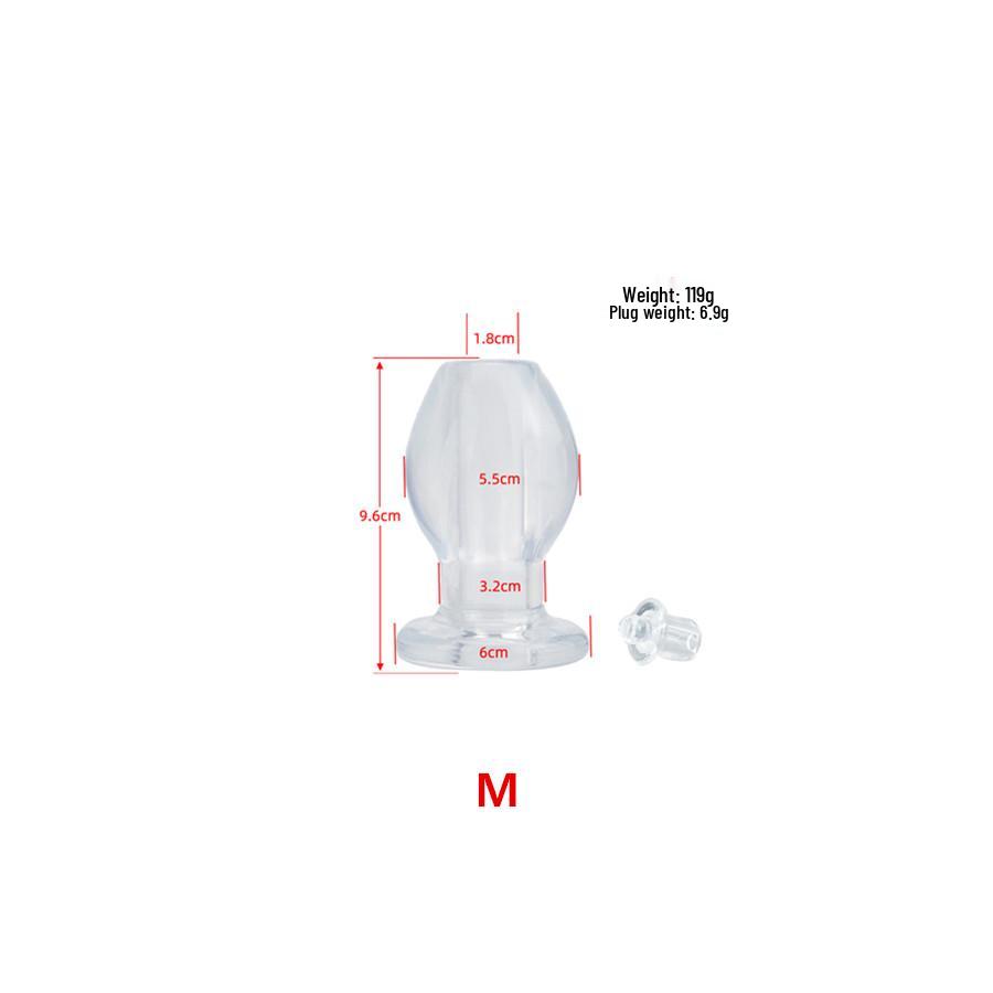 Crystal Hollow Anal Dilator Plug with Leak-Proof Strap - Occlusive Rear Anal Toy