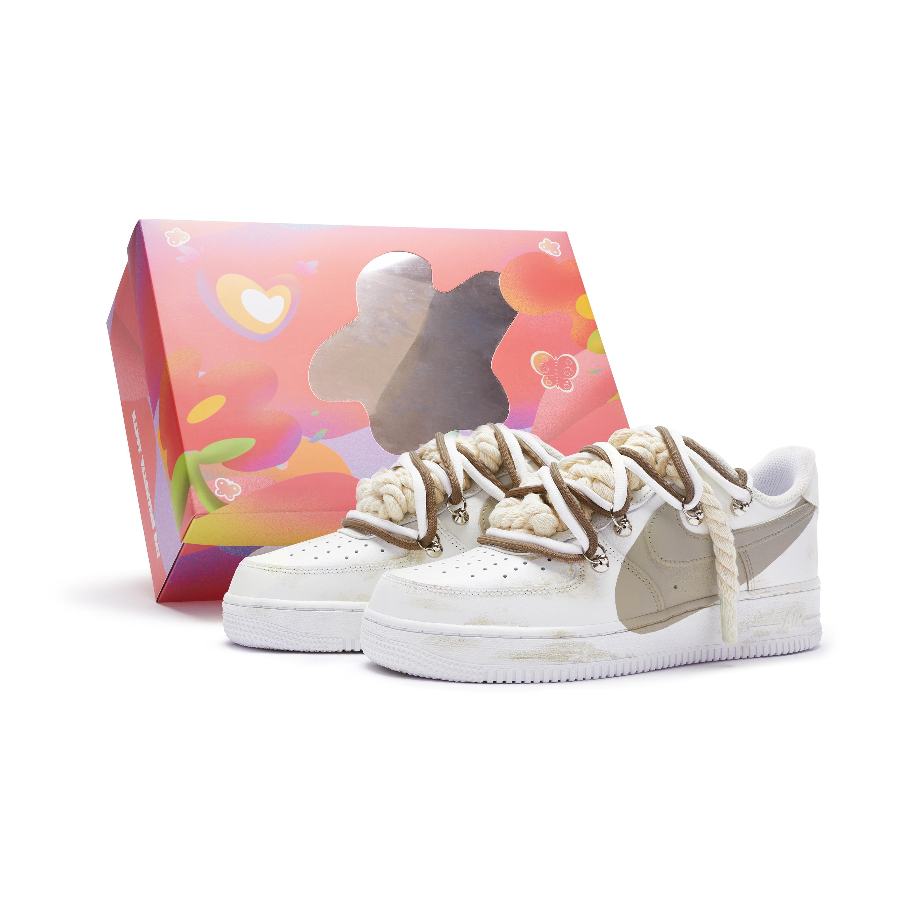 

Nike Air Force 1 Low T10 Low top Skateboard Shoes Women s Khaki White DD8959-100(TeamR-T10S-BOX) 38