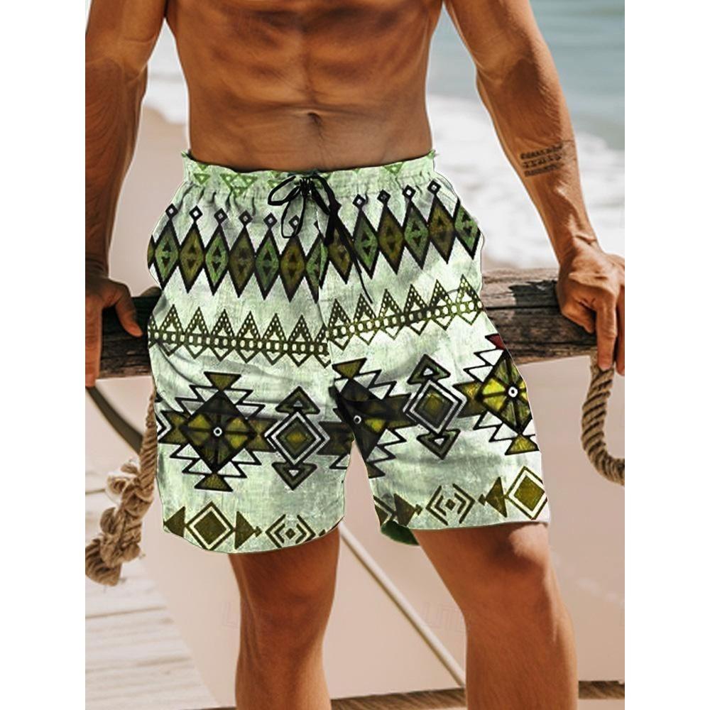 Summer Men's 3D Printed Beach Pants Fashion Versatile Trend Breathable Casual Vacation Style