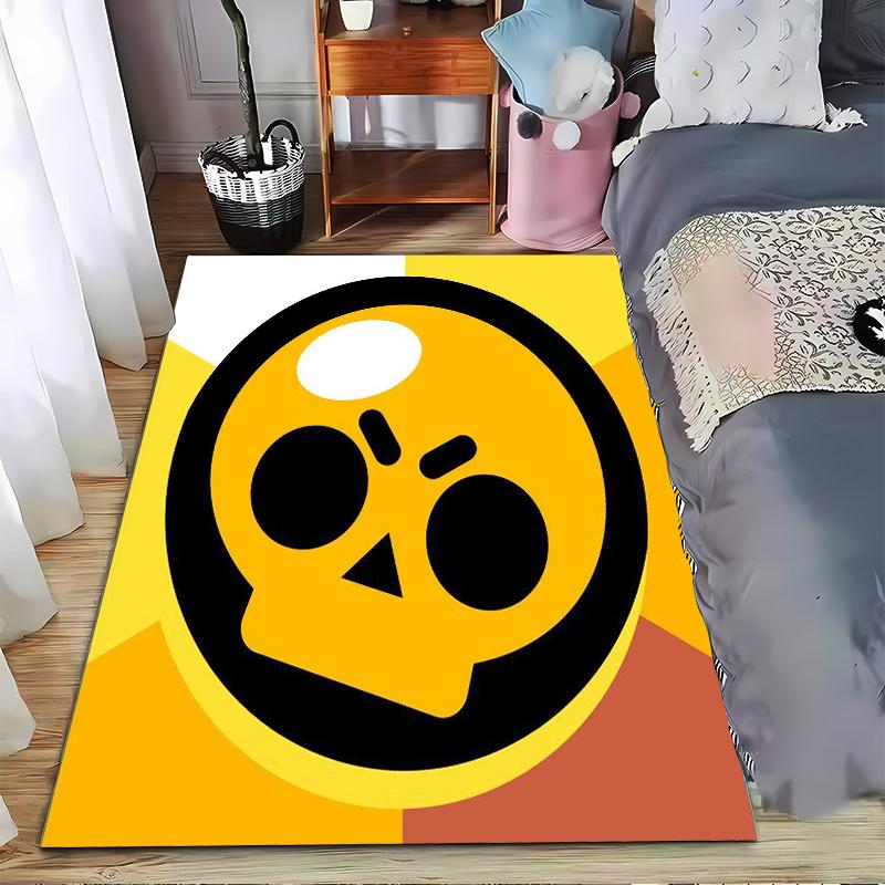 Yellow Skull Pattern carpet Non-slip rug suitable for living room and bedroom sofas