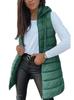 Women  Down Vest Women's Puffer Vest Casual Zip Up Quilted Padded Vest Hooded Sleeveless Jacket Winter Warm Outerwear