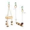 Parrot Swing Hanging Toy Funny Logs Rattan Balls Cotton Rope Bird Corn Husk Swing Toy for Finch