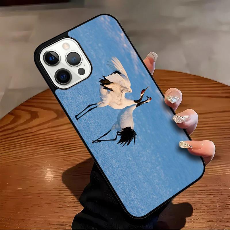 Red-crowned Crane Bird Phone Case For iPhone 17 Air 16 15 14 13 12 11 Pro Max Max Plus Bumper Case Cover