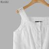 ZANZEA Women Lace Splice Square Collar Summer Casual Sleeveless Vest Tops
