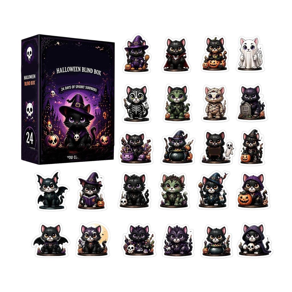 Halloween Acrylic Calendar Countdown Decoration with Designs for Home Party Table Decor