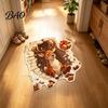 Soft Imitation Cashmere Rug Christmas Entrance Mat, Santa Claus Entryway Rug, Non-Slip Indoor Decoration for Kitchen Bathroom Home Xmas Holiday Decor