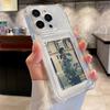 Phone Case For iPhone 16 15 14  Pro Max 11 Mini X XR XS 7 8Plus Transparent Card Slot Bag Holder Shockproof Wallet Cover