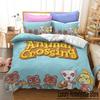 Parure de lit motif Animal Crossing pour enfants et adultes, housse de couette et taie d'oreiller, motif dessin animé, pour garçons et filles, taille double, queen size