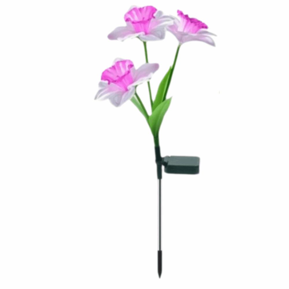 Waterproof Design Solar Garden Lights Solar Powered Stake Lights Daffodil Stake Lamps Narcissus Artificial Plants фиолетовый