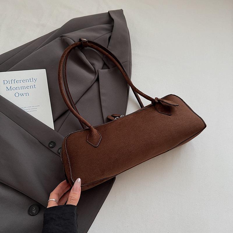 Retro Suede Baguette Bag Women's Autumn New High-value Niche Casual Shoulder Armpit Bag