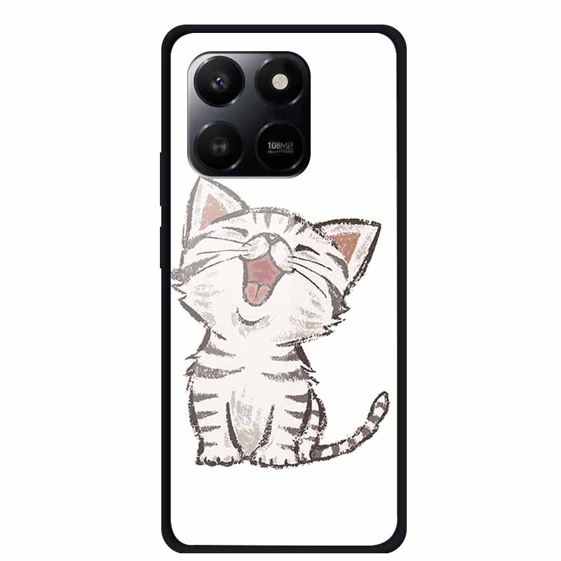 

Tempered Glass Case For Honor X7d 400 Smart Case 6.77 Animal Hard Glass Back Cover For Honor Play 10T Phone Case Soft Bumper Honor Play 10T