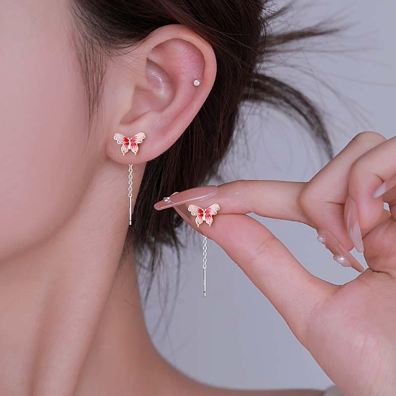 Elegant Butterfly Enamel Ear Cuffs for Women - Versatile, Simple, and Trendy Design