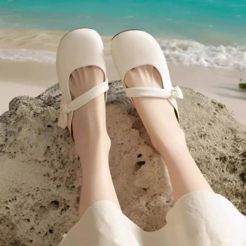 Boty Dámské Vysoce kvalitní S uzavřenou špičkou Dámské pantofle Venkovní Neformální pantofle Dámské Kulatá špička Mělké Plochá s Sandály