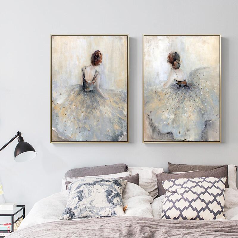 Modern Canvas Painting Ballet Girl Poster Dancing Girl Posters and Prints for Living Room Bedroom Home Decor Wall Art Cuadros