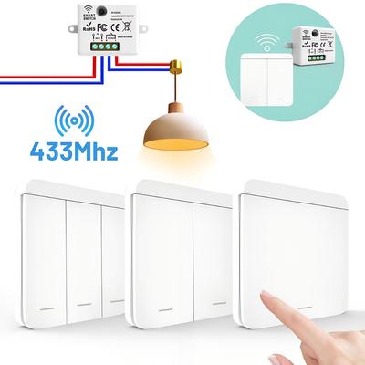 Wireless Light Switch 433MHz Remote Control 1/2/3Gang Interruptor Wall Smart Lighting Switch 10A 110V 220V For LED Light Lamp Smart Home Accessories