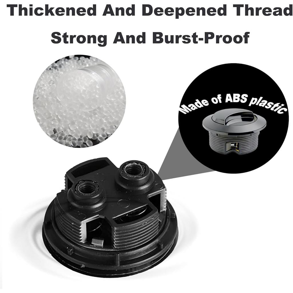 Black Round Double Press Toilet Flush Button Suitable Aperture 46-56mm