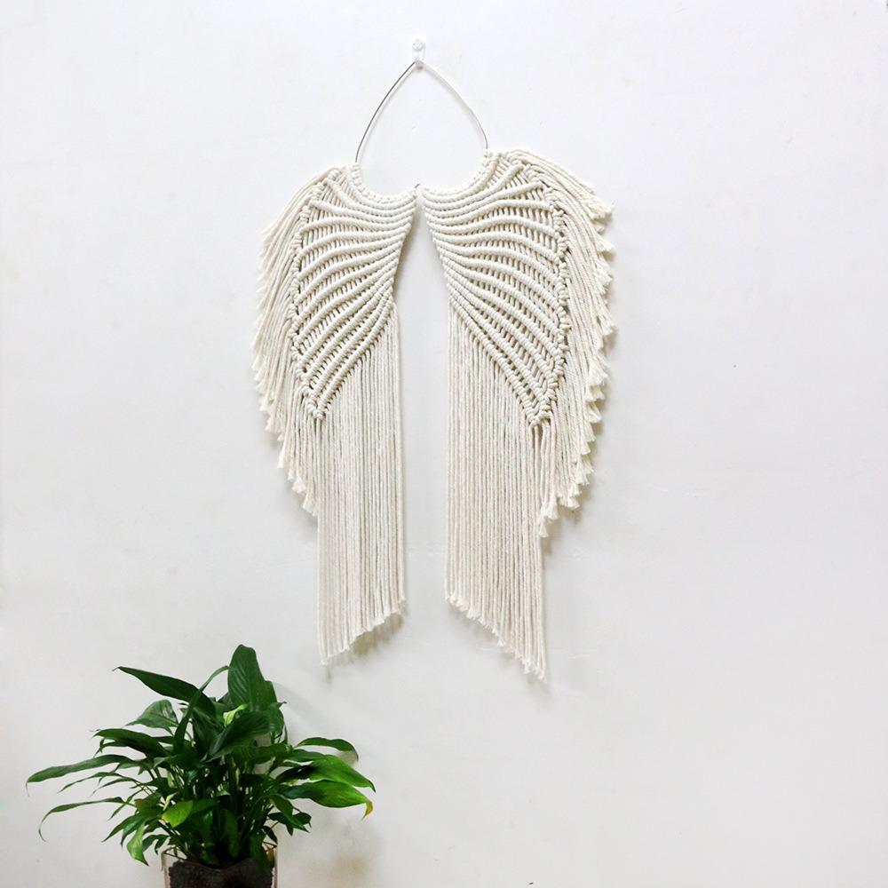 Macrame Wing Tapestry with Tassels Background Wall Decoration Wall Hanging Ornaments  Bedroom