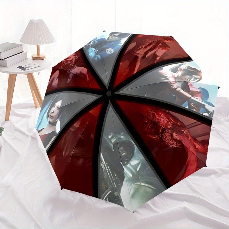 

1pc Resident Evil Theme Automatic Folding Umbrella - 3 Folding Design, Vivid Cartoon Pattern, Suitable for Outdoor Activities, A Gift for Fans In