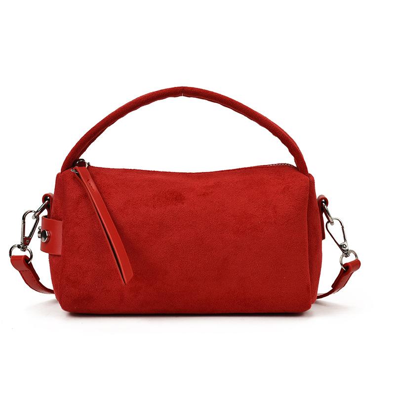 Suede bag women's autumn and winter 2025 new fashion niche design messenger bag matte retro portable pillow bag