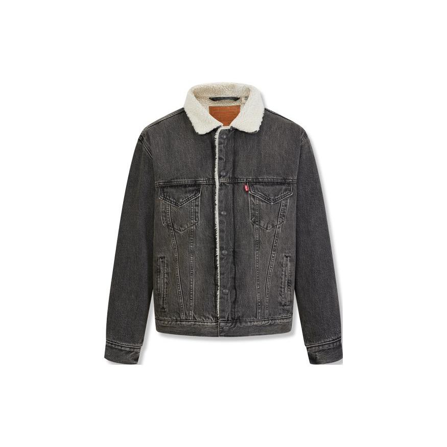 Levis Solid Color Long Sleeve Denim Jacket Men Jackets Black 79129-0010