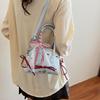 Lace Ribbon Boston Shoulder Bag French Style Women Handbags Trendy Bow Ribbons Bowling Bag  Women