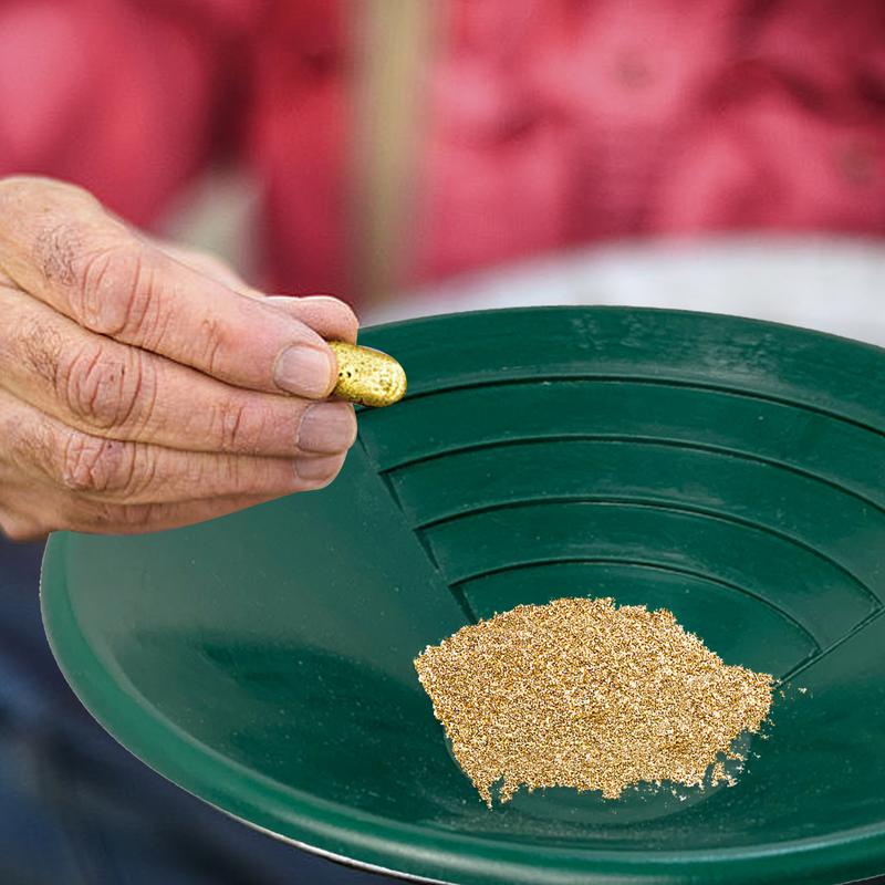 Gold Washing Pan ABS Gold Sifting Classifier Green Gold Pan Washing Sieve Tray Accessory Fall-Resistant Gold Basin Tray