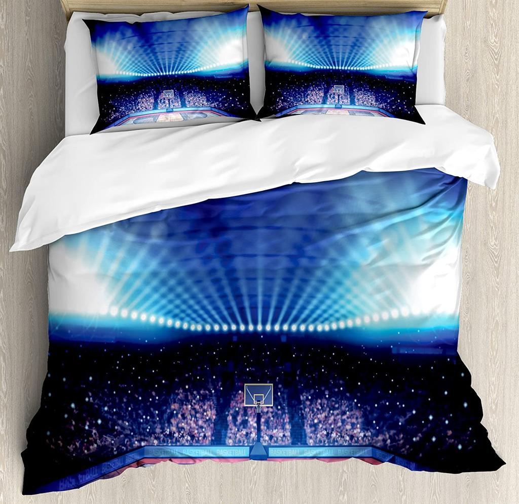 Basketball Bedding Collection For Bedroom Bed Home Basketball Player Silhouette Athlete Competiti Duvet Cover Quilt Cover Pillowcase