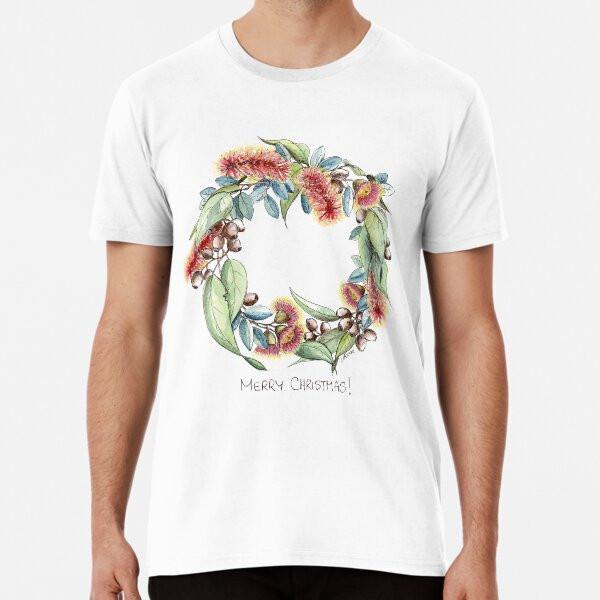 Australian Floral Christmas Wreath TShirt Made in Australia Unisex T-Shirt S