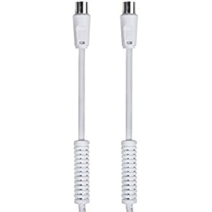 Connexion Antenne TV M-H - DCU TECNOLOGIC - 3M - Filtres Blancs - Fabriquée en Espagne - Couleur Blanc