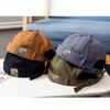 Japanese English Retro Melon Leather Hat Men Four Seasons Hip hop Korean Version Beret Street Trendy Landlord Hat Women