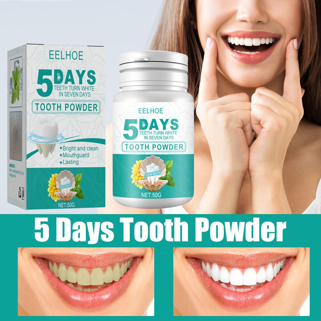 EELHOE 100g Tooth Whitening Tooth Powder Remove Coffee Stains Tea Stains Freshen Bad Breath Oral Hygiene Powder