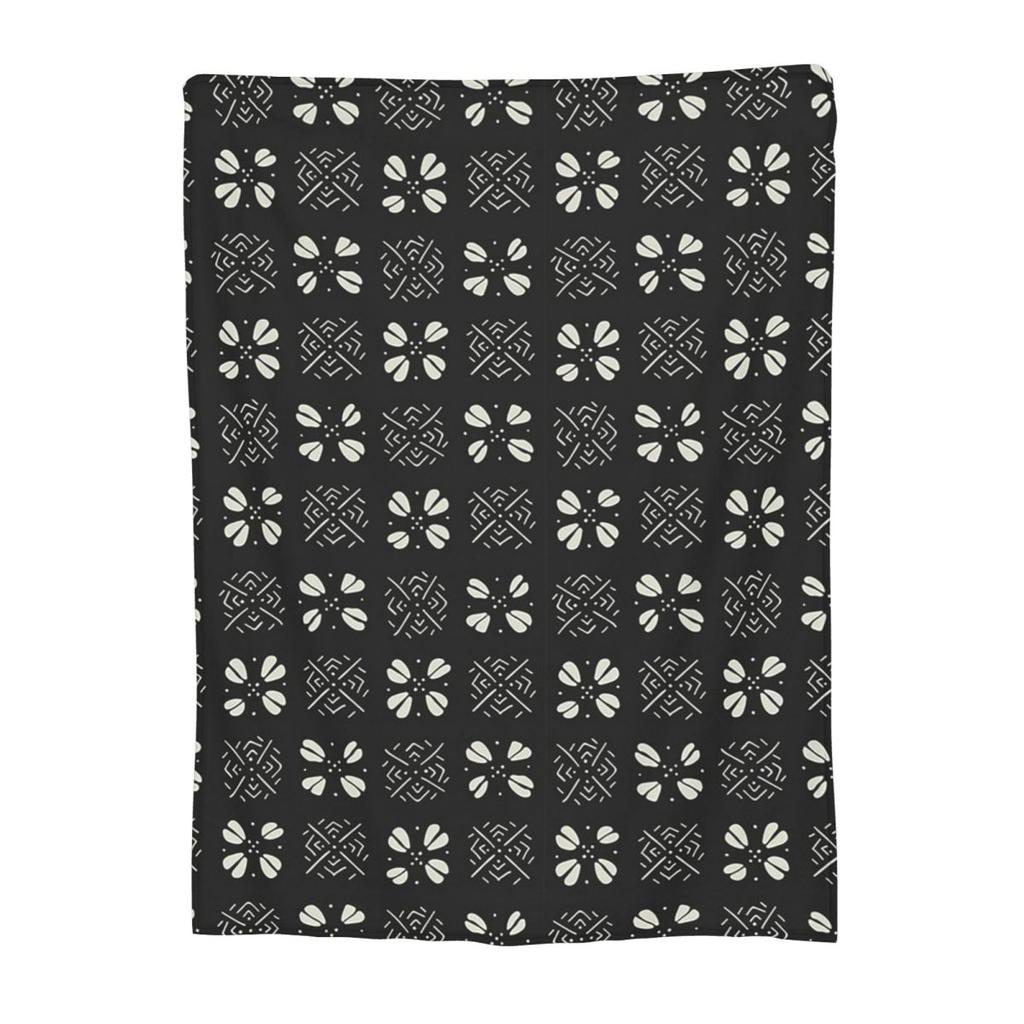 African Bogolan Mudcloth Pattern Blanket Soft Warm Flannel Throw Blanket Bedding for Bed Living room Picnic Travel Home Sofa