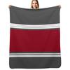 Gray and Red Stripes Throw Blanket Cozy Microfiber Throw Blanket for Home Bedroom