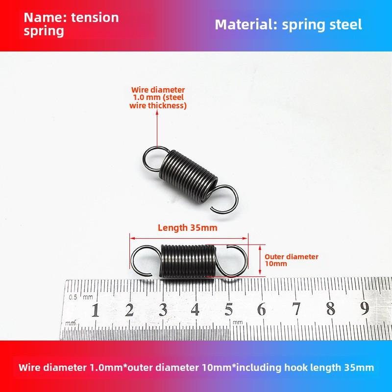1.0mm Yellow Spring Steel Tension Spring with Hook Clamp for Mop Brake Binding Machine