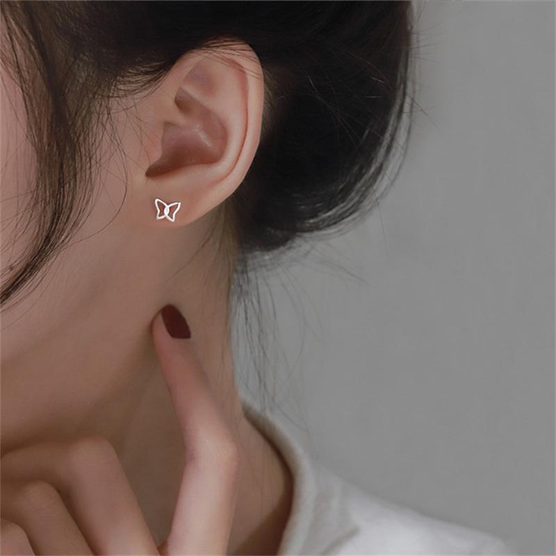 Cercei Fluture Temperament Simplu Argintiu Cercei Femei Accesorii pentru urechi