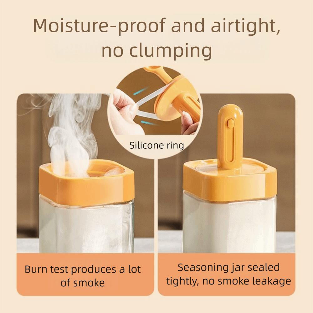 3Pcs Leakproof Salt Storage Box Sealed Spice Jar Portable Glass Seasoning Bottle  Kitchen