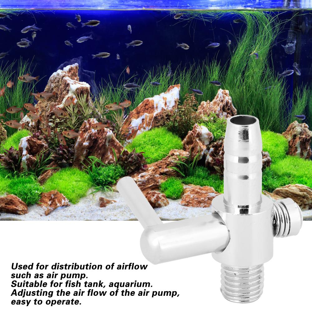 5Pcs Stainless Steel Air Tube Distributor Oxygen Pump Control Valve Single Head Threaded Valves for Fish Tank Aquarium
