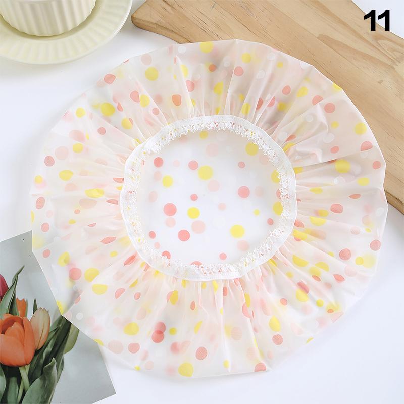 Hair Bonnet For Women Ladies Spa Salon Home Travel Use Flower Pattern Double Layer Shower Cap Waterproof Reusable Printed Bath