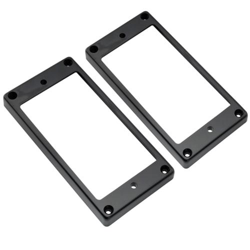 Musiclily Pro Humbucker Escutcheon Flat Bottom for Electric Guitar, Black (Set of 2)