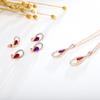 European & American Crystal Water Drop Earrings and Necklace Set