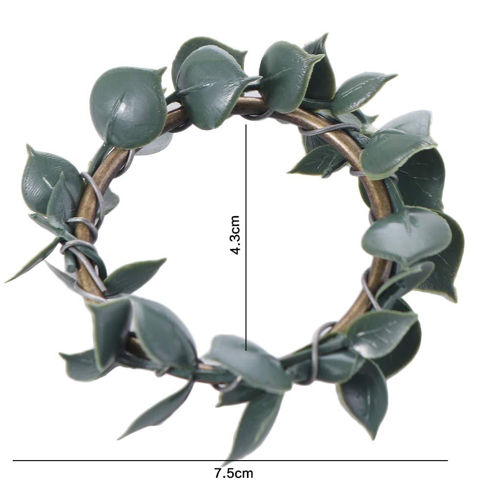 3pcs Simulation Artificial Plant Napkin Rings Rustic Napkin Buckles Dinner Table