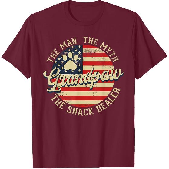 Grandpaw The Myth The Snack Dealer Fathers Day Dog Grandpa T-Shirt