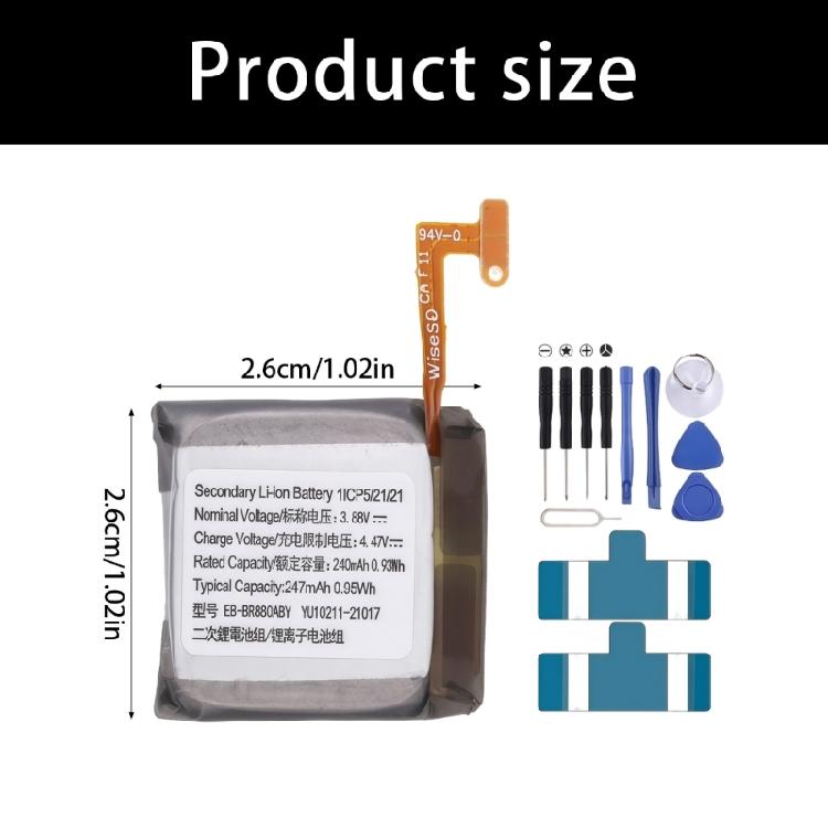 High Capacity 247mAh Watch Battery For EB BR880ABY Watch 42mm Continuous Power Delivery And Fast Replacement