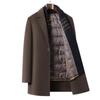Men's Mid-Length Double-Faced Wool Coat - High-Quality, Warm, Single-Breasted Business Attire for Middle-Aged.