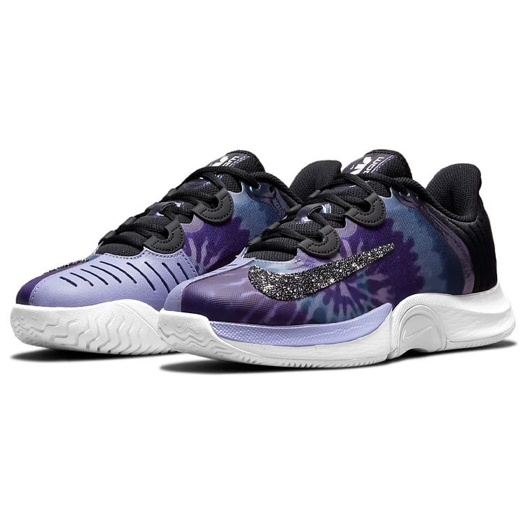 Naomi Osaka x NikeCourt Air Zoom GP Turbo Tie Dye Baskets pour femmes Violet Noir Améthyste Poussiéreux DN0719-001