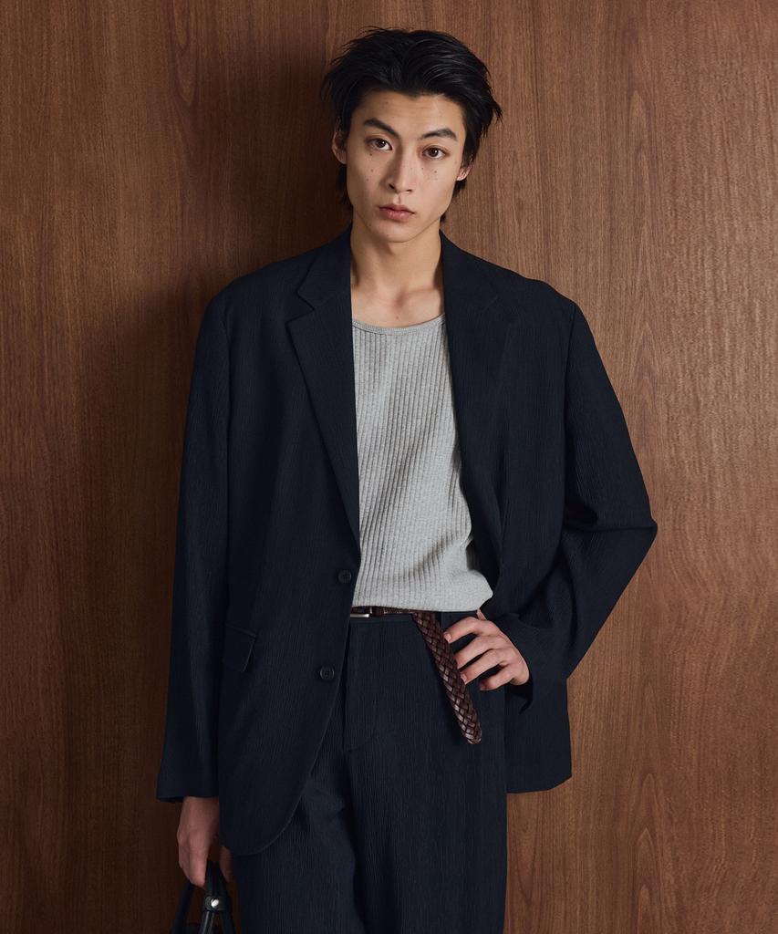 Tngt Kinoshita Seersucker Jacket (Navy) Tnja6E205N2