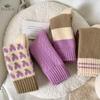 Purple Heart Knit Socks Soft Warm and Cozy for Fall and Winter Women's Fashion Socks