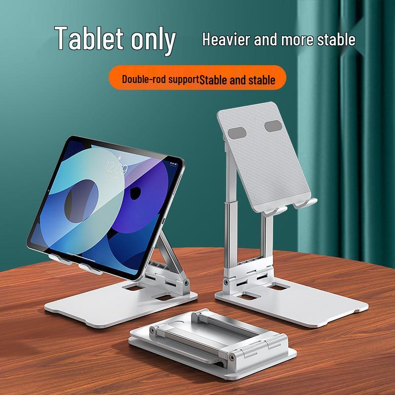 Foldable Metal Tablet Stand for Desktop: Adjustable for Online Classes & Gaming