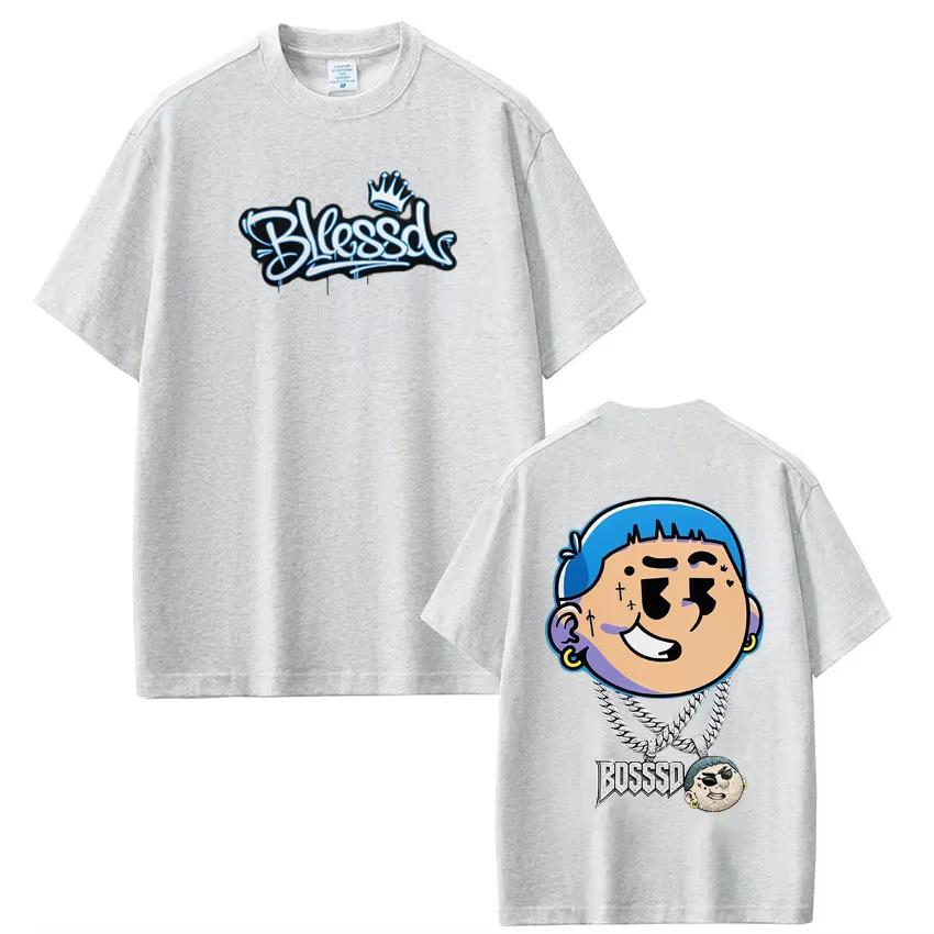 Rapper Blessdel Mejor Hombre Del Mundo Tour 2026 Print Tshirt Unisex Women Hiphop Tshirts Aesthetic Trend Cotton Casual Tshirts