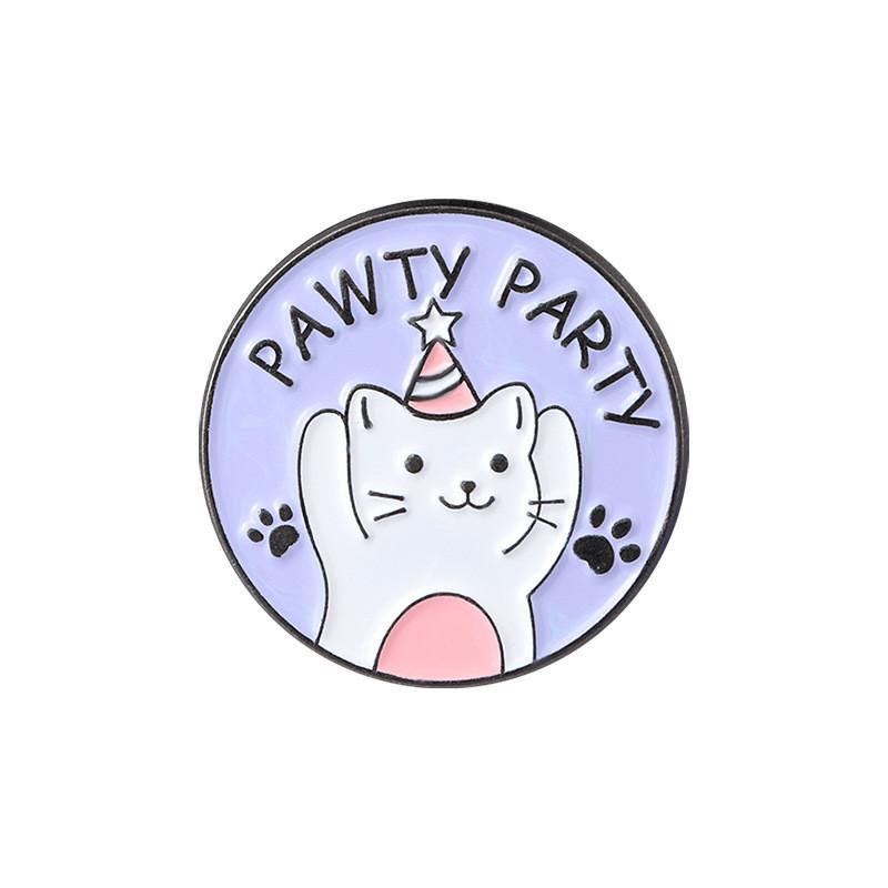 Cat Chic And Dog Round Brooches Distinctive Alloy Pins For Fashionforward Individuals